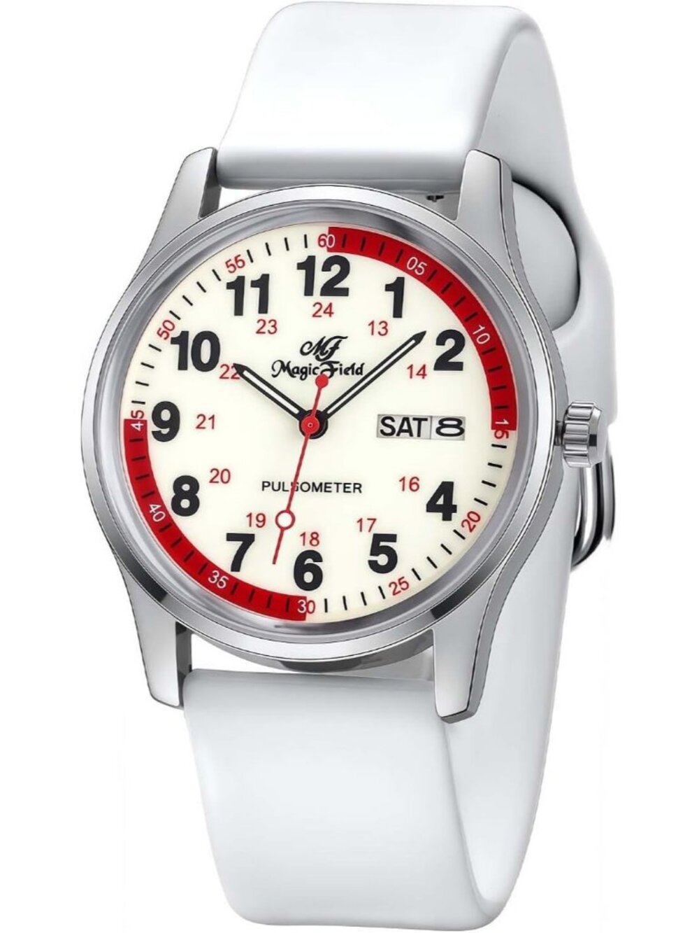 Women's Silver White Easy to Read Military Time Waterproof Luminous Wrist Watch
